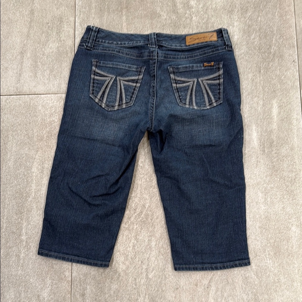 Seven7 Blue Denim Bermuda Shorts
